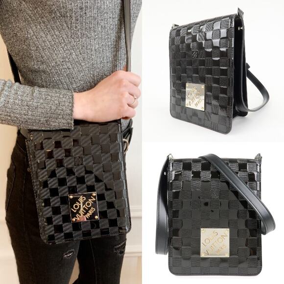 💎✨BEAUTIFUL✨💎Authentic Louis Vuitton Damier Vernis Club Shoulder Bag Noir - Picture 1 of 16